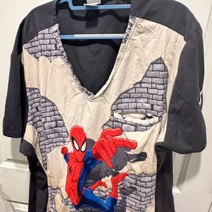 Spider man scrub top! Awesome tops need ironing but excellent! Bundle and save!